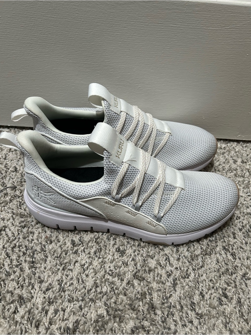 KURU Women's White Flex Knit Athletic Slip-On Sneakers Size 11